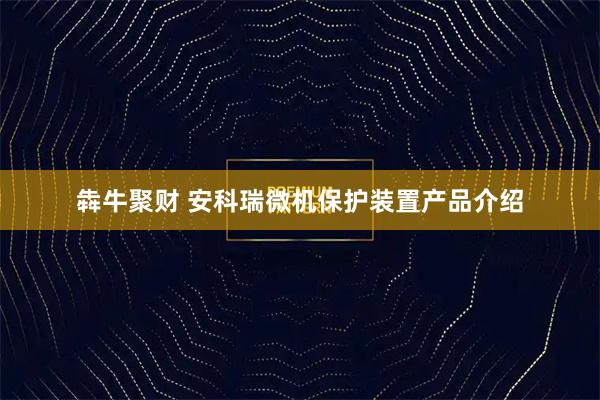 犇牛聚财 安科瑞微机保护装置产品介绍